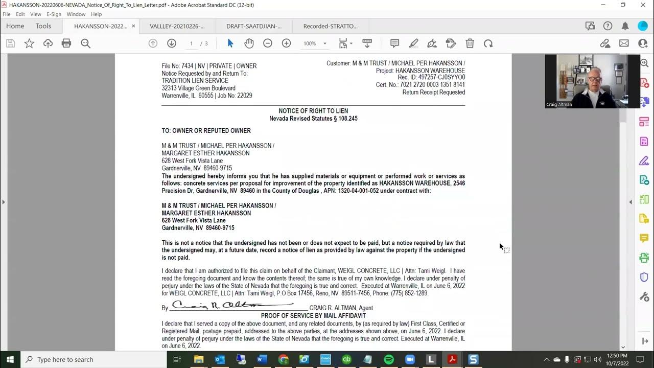 NEVADA Construction lien law overview YouTube