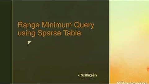Processing Range Minimum Queries using Sparse Table