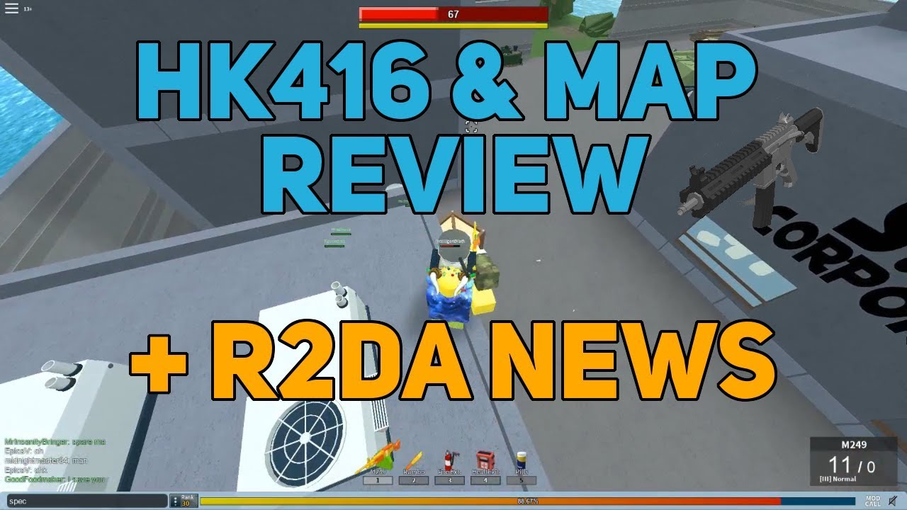 Hk416 Review Big R2da News Attachments And Blox Harbour Youtube - roblox r2da newspaper review