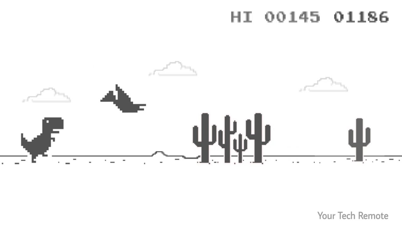 Play Chrome Dino (no internet game)  Internet games, Dinosaur games, Game  google