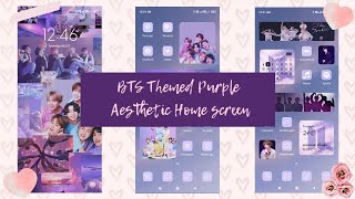 BTS Themed Purple Aesthetic Homescreen💜 | Tutorial | Arial screenshot 5