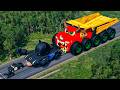 Giant CRUSHER DOZER McQueen Truck Eater VS Police Car vs Batman- Beamng.Drive