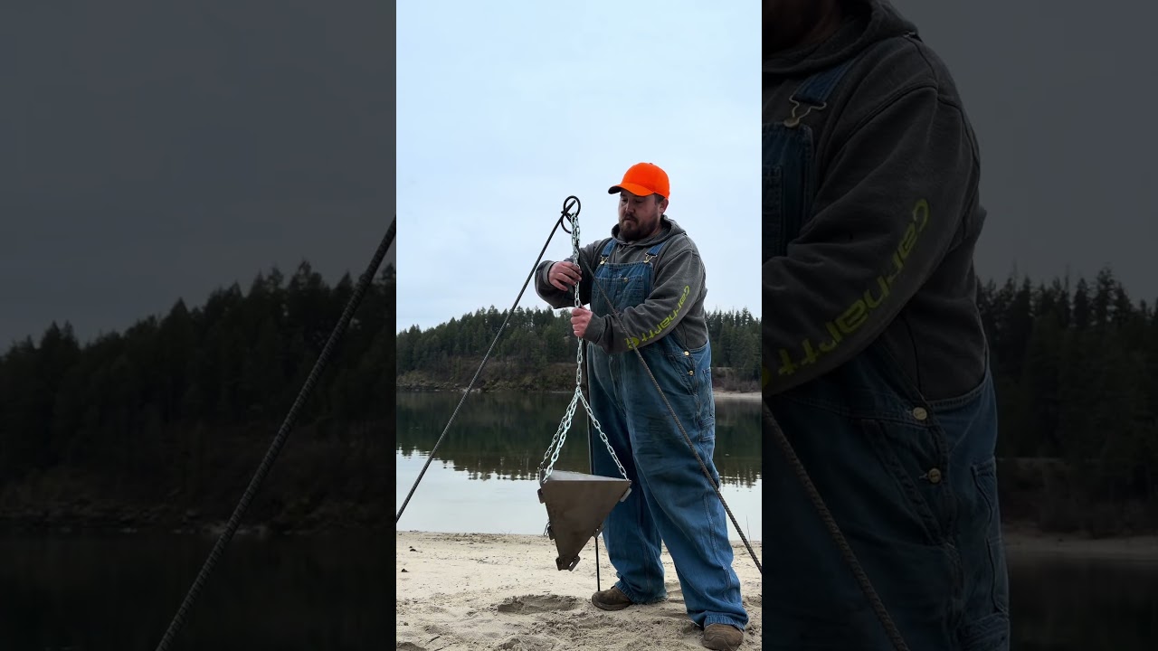 The tetrahedron solid fire pit is only $60! Tripod not included 