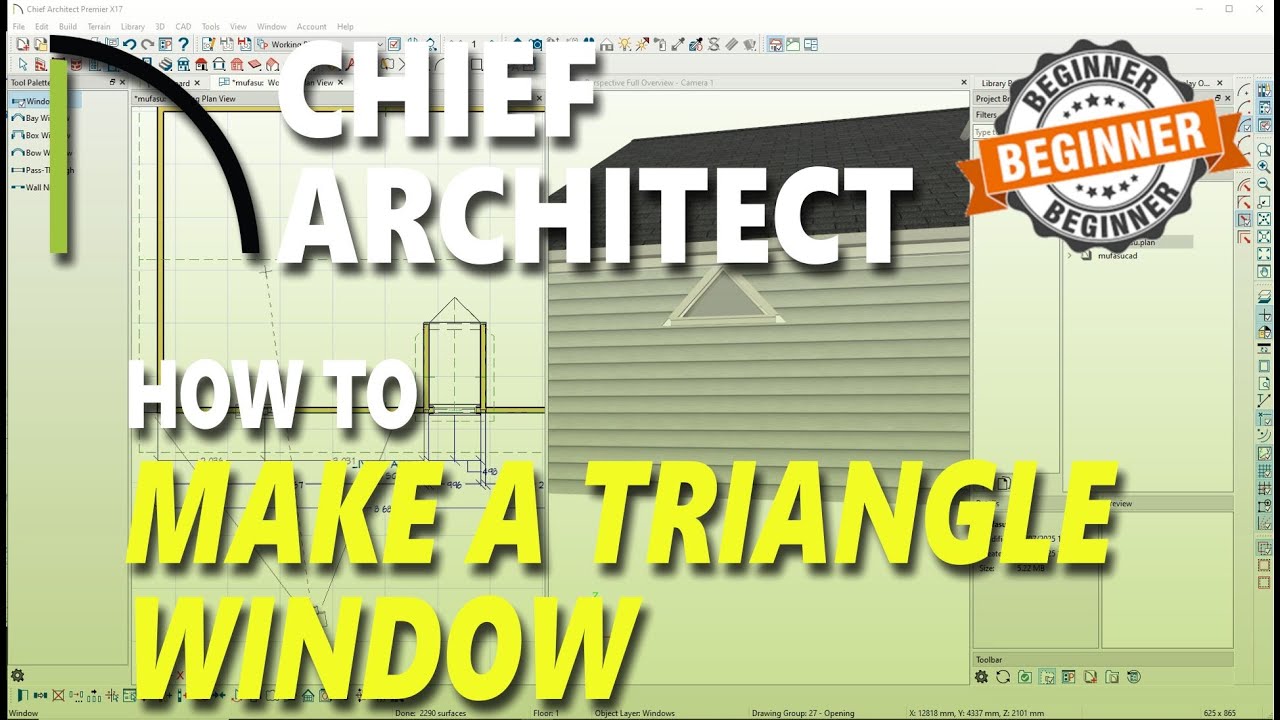 Triangle Button Windows How To Make A Triangle Window In Chief Architect - YouTube