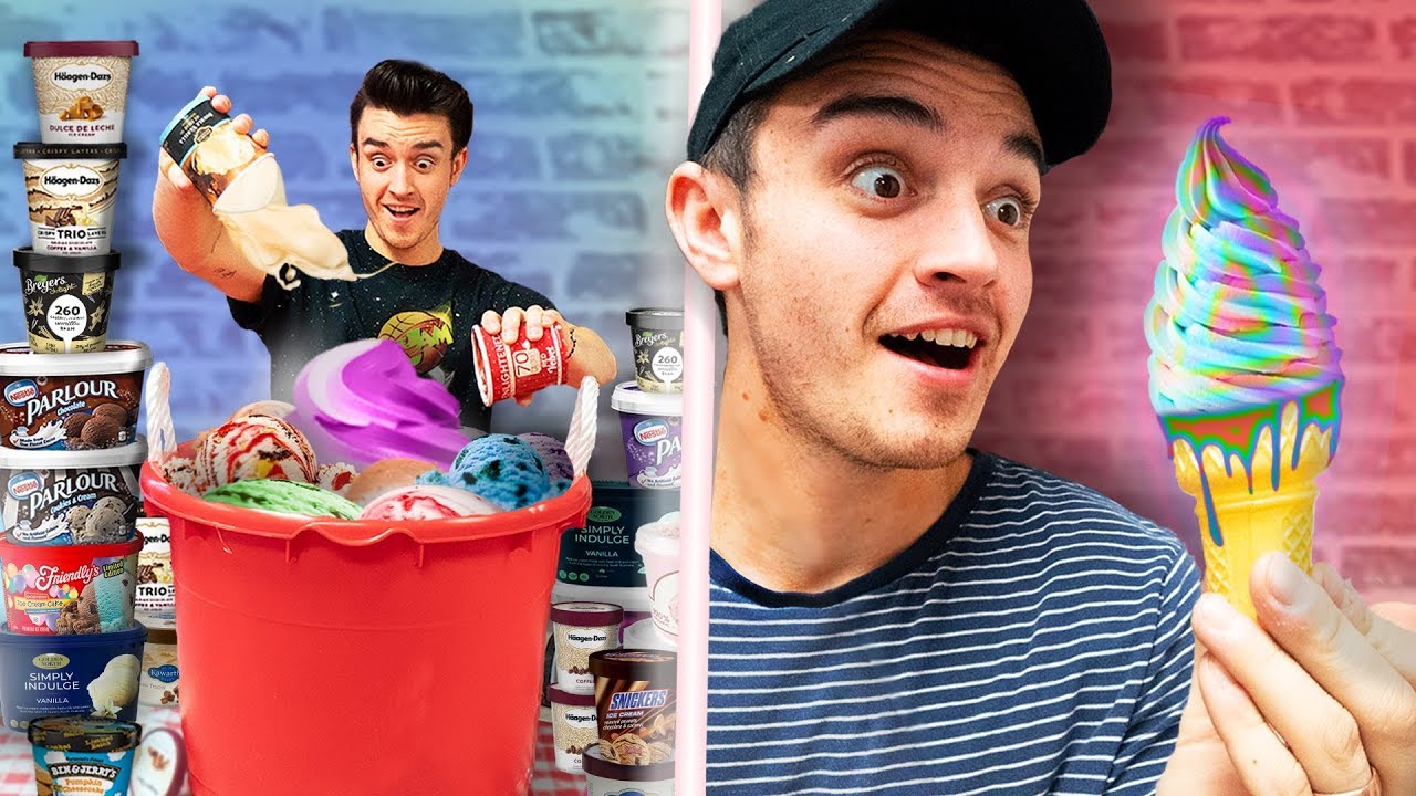 Trying 100 Flavors Of Ice Cream At Once!