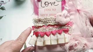 Sweet Quilted Mixed Textile Baby Girl Journal Album
