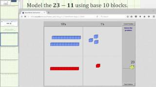 Basic Whole Number Subtraction Using Base 10 Blocks