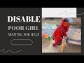 A Girl With Disabled Legs Is Waiting For Help