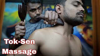 Indian Hammer Massage | Tok Sen Body Massage By Strong Wrist Barber | ASMR Head \u0026 Body Massage