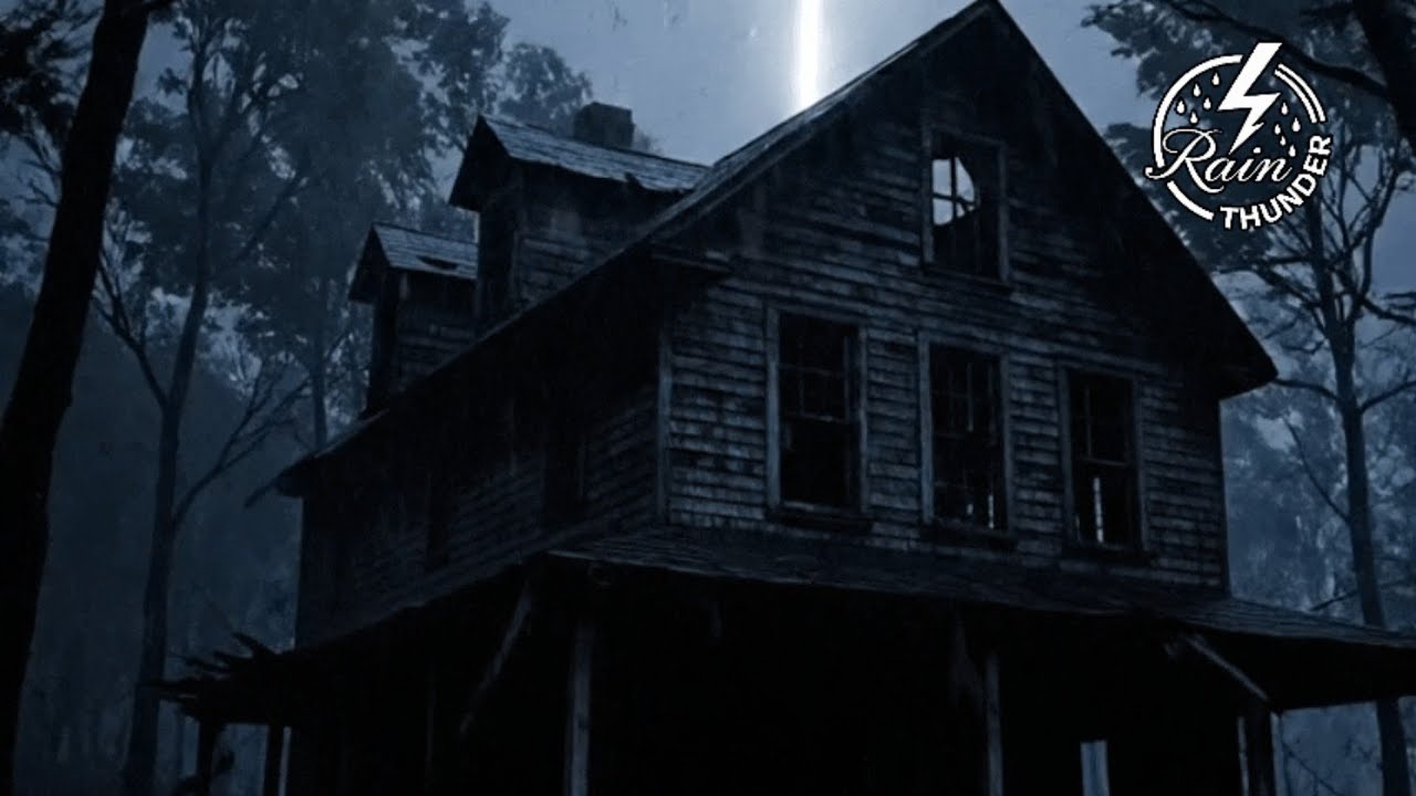 Night Rain Ambiance With Thunder - Sleep Aid & Peaceful Rain Sound | ASMR Dark Screen