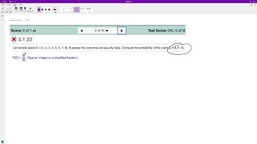 Let sample space S = {1,2,3,4,5,6,7,8}.