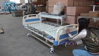 BAM302 Three Function Manual Patient Bed Adjustable 3 Cranks Hospital Bed