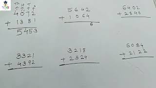 Addition of four digit numbers|easy addition|4digit number addition