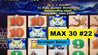 MAX 30 ( #22 ) TIMBER WOLF Slot machine(Aristocrat)$4.00 MAX BET