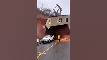 #House Slides Off Cliff During #Landslide 🌍😱 #shorts