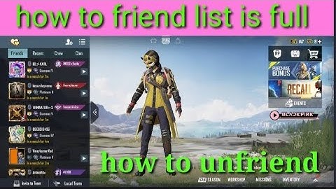 How to solve problem friend list is full  फ्रेंड रिक्वेस्ट लिस्ट को खाली कैसे pubg mobile