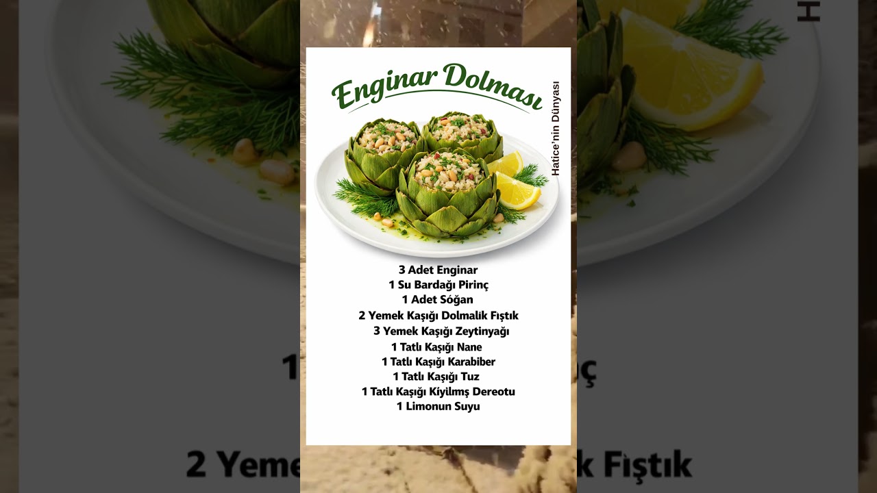 🥬 Enginar Dolması Tarifi  #pratiktarifler #yemek #tarif #yemektarifleri #mutfaktakolaylık #food