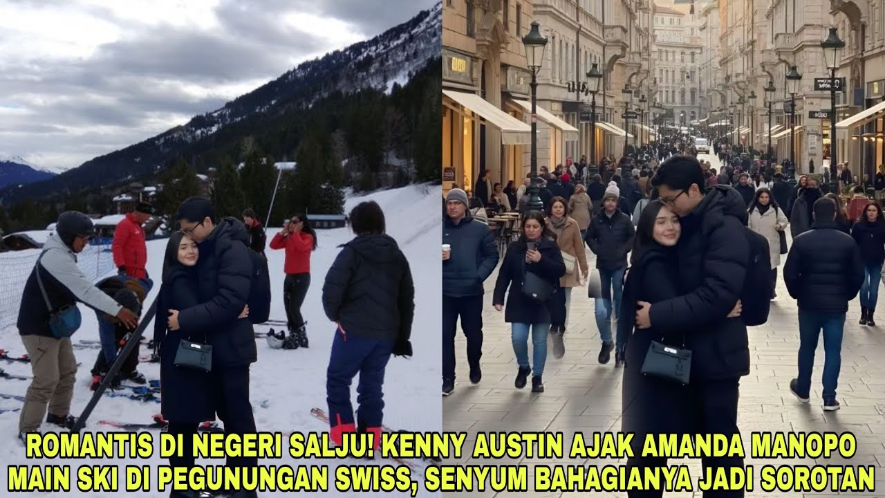 Romantis di Negeri Salju❗Kenny Austin Ajak Amanda Manopo Main Ski di Pegunungan swiss,Amanda Bahagia