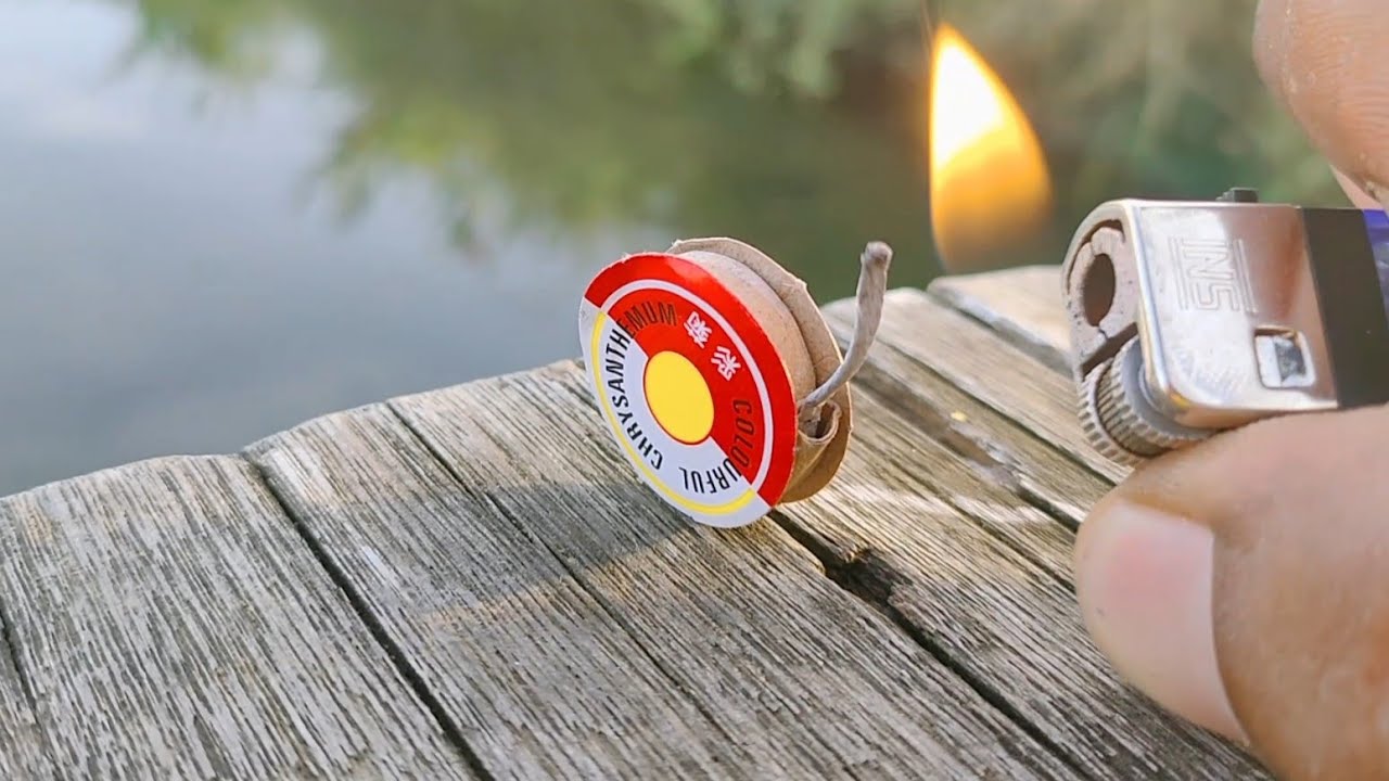 eksperimen petasan gasing di air | nyumet mercon ayam bertelor