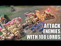 ATTACKING ENEMIES WITH 100 LORDS🔥🔥 | MOBILE LEGENDS LORD VS MINIONS