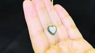 18K Gold White Diamonds and Black Diamonds Pendant for Women - NPT00730