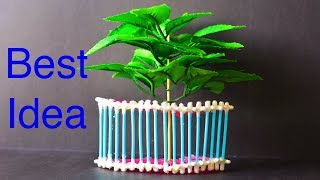 Cotton Buds Flower Vase Making | Waste Material Reuse Idea | Best Out of Waste | MY CRAFTS screenshot 3
