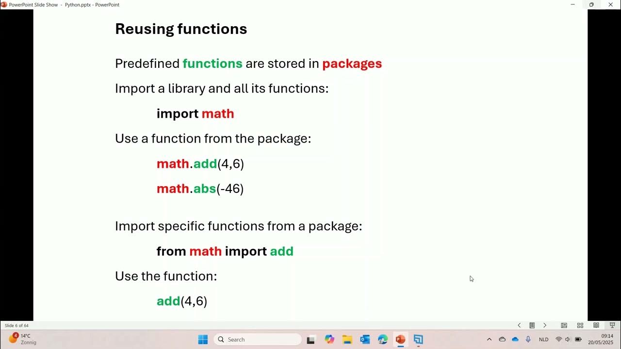 VIB Training and Conferences: Use functions from packages in Python ...