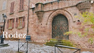 Travel to Rodez in Occitanie, France in January 2024 / snow / Beautiful medieval town / Cathedral