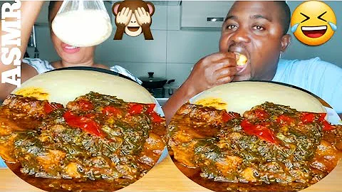 EFO RIRO VEGETABLE SOUP ASMR FUFU(TRY TO PRANK MY HUSBAND) #asmr #africanfood #eforiromukbang#italy
