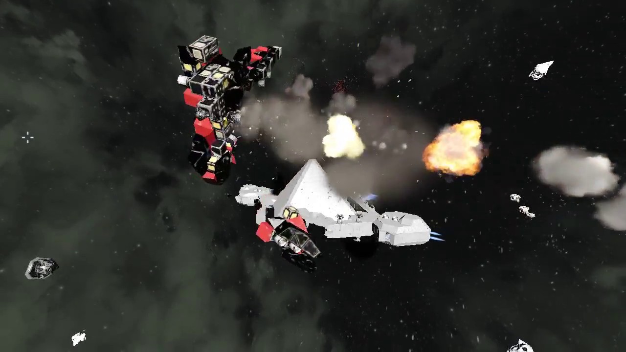 Space Engineers: Heavy Vanilla Ship vs Shielded Vengeance Drone - YouTube