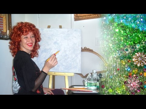 Рисование павлина, начало. Выбор материала для вышивки бисером. София Голдберг