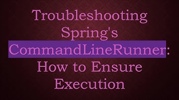 Troubleshooting Spring