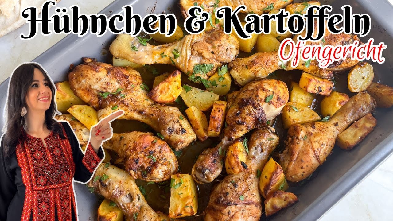 Wie Lange Brauchen Hähnchenkeulen Im Backofen Umluft Mediterrane Hähnchenkeulen mit Kartoffeln im Backofen - YouTube