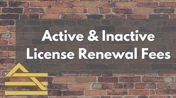 Active and Inactive License Renewal Fees