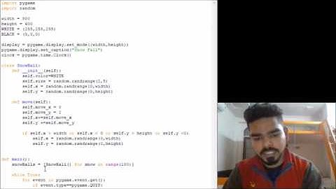 Python Challange #1 | Creating a snowfall GUI using Python(Pygame) |
