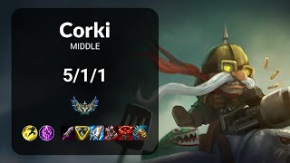 Corki vs Pyke MIDDLE - KR CHALLENGER Patch 14.23