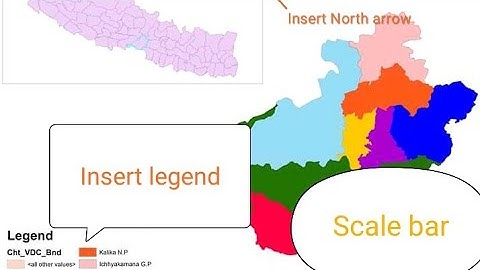 Insert North Arrow , Scale Bar , Legend in Arc GIS