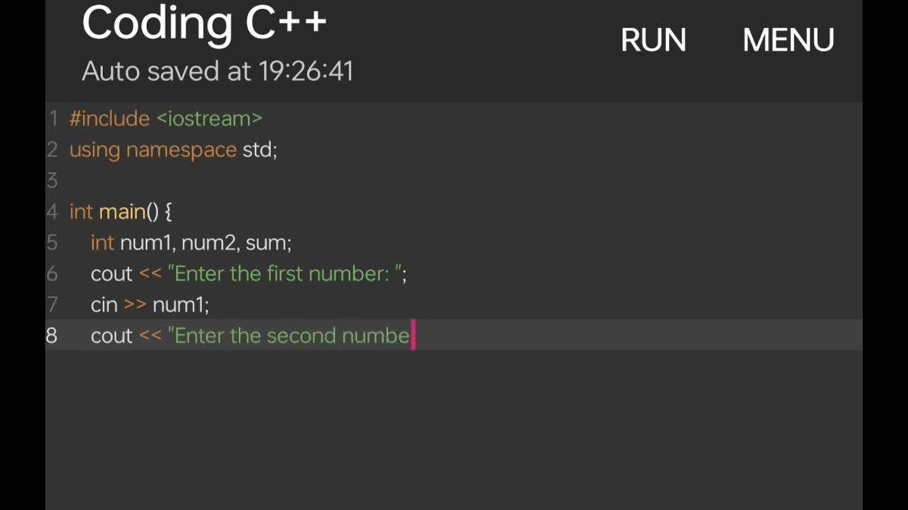 Adding two numbers in c++ | #coding - YouTube