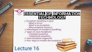 Lecture 16| Exception handling and Advantages in java #javase#javase#EIT#keyword#variablesinjava