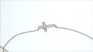White Gold Diamond Small Cross Necklace