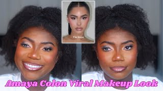 RECREATING AMAYA COLON’S VIRAL TIKTOK MAKEUP LOOK | EASY MAKEUP TUTORIAL | WOC MAKEUP | DESTINY RUDD