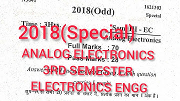 ANALOG ELECTRONICS ||PREVIOUS YEAR QUESTIONS (2018)SPECIAL ||ELECTRONICS ENGG||3rd Semester
