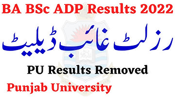 BA BSc ADP Annual 2022 Results Removed Websites? PU