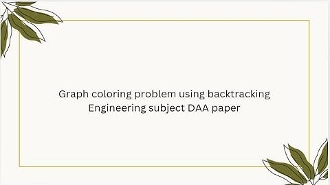 Graph coloring problem using backtracking in Tamil. Engineering subject DAA paper.