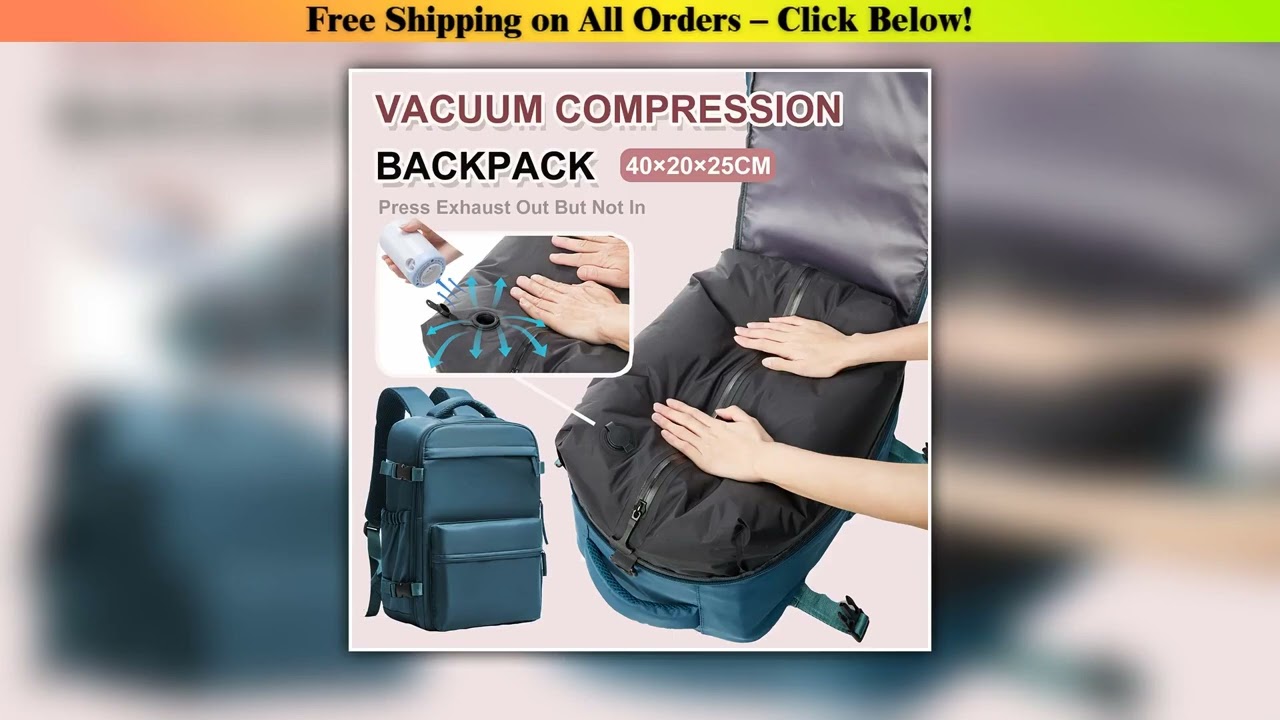 Ryanair 40x20x25 Cabin Bag Men Air Vacuum Compression Backpack Hand Luggage Laptop