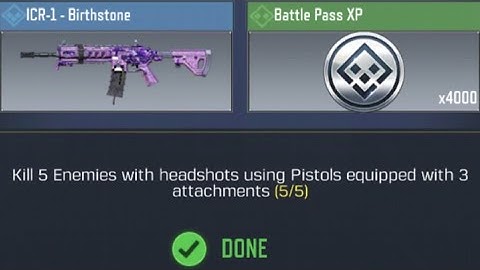Call Of Duty Mobile Kill 5 Enemies with headshots using Pistol equipped with 3 attachments Complete