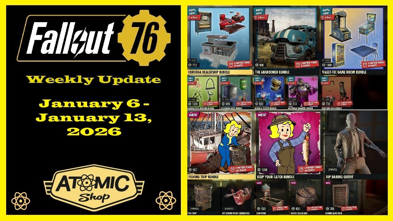 New Atomic Shop Weekly Update From January 6 To January 13, 2026 - Fallout 76 Atomic Shop Update