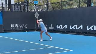 Iga Świątek Practice Session At Australian Open 2023 - Backhand