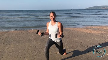 K2Fit Iso Hold Lunge with Bicep Curl