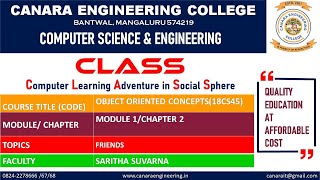 VTU OOC (18CS45) OBJECT ORIENTED CONCEPTS-FRIENDS [INTRODUCTION TO OOC] (M1 L6)